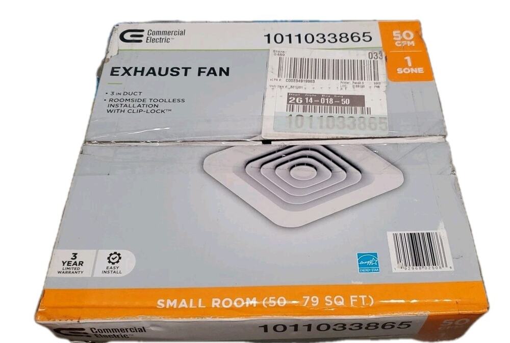 Commercial Electric 50 CFM Roomside Ceiling Bathroom Exhaust Fan